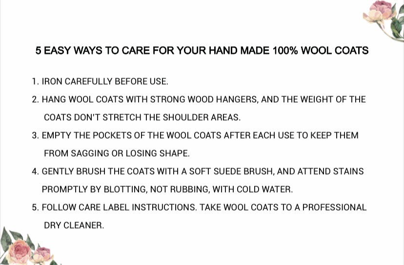 HAND MADE 100% WOOL WRAP COAT, SILVER WHITE